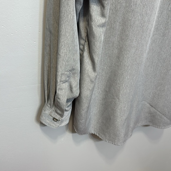 ELLIOTT Men’s Gray Button-Up Long Sleeve Collar Shirt Med 15-15.5 100% Polyester - Picture 10 of 16